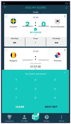 KMS World Cup 2018 - Predict scores w/ friends android App screenshot 1